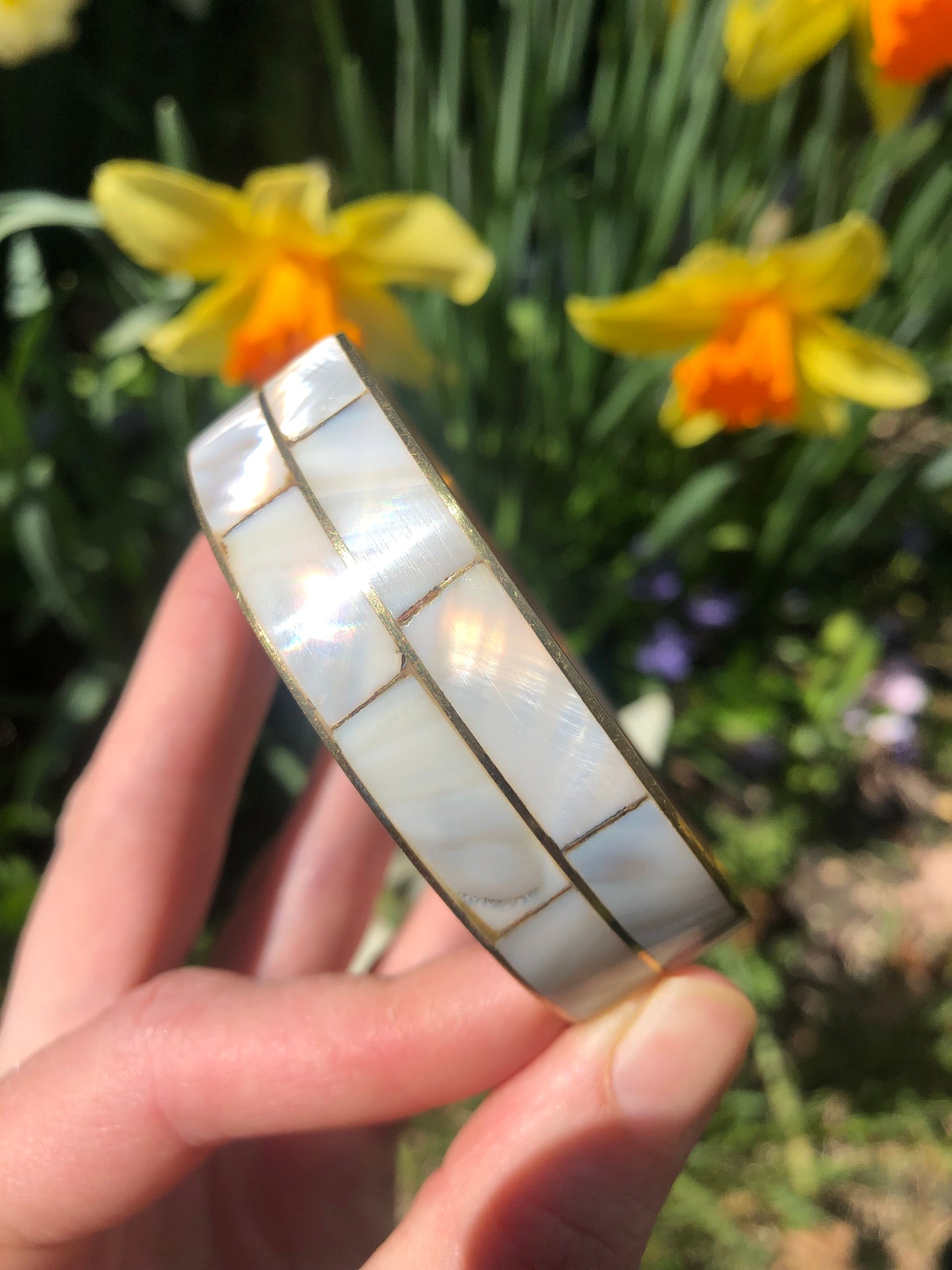 Mother of Pearl Double Band Bracelet